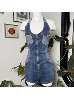 Diesel Denim Halter Neck Romper 90s Sexy